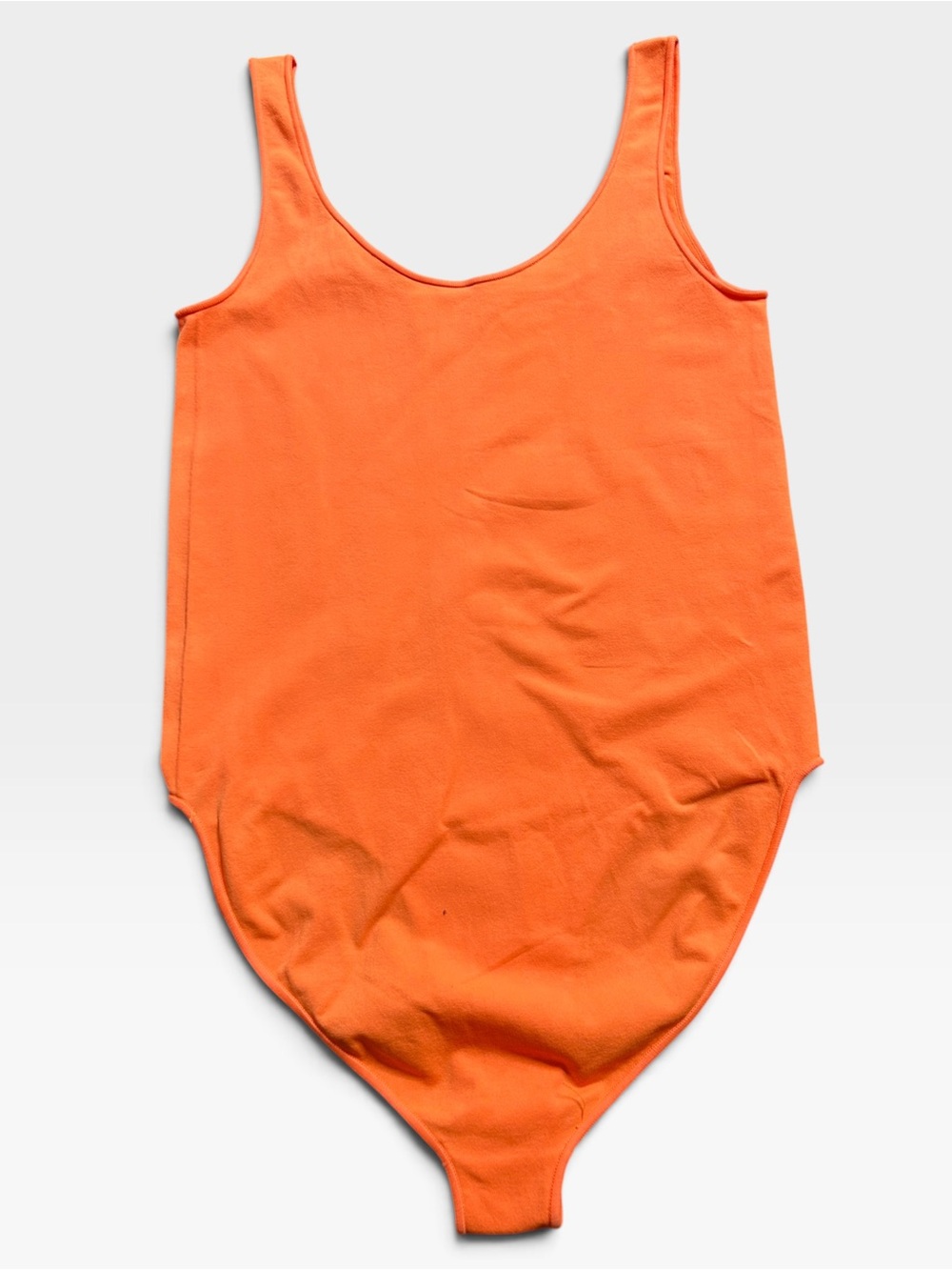 SKIMS Fits Everybody Scoop Neck Bodysuit Neon Orange Sz S/M